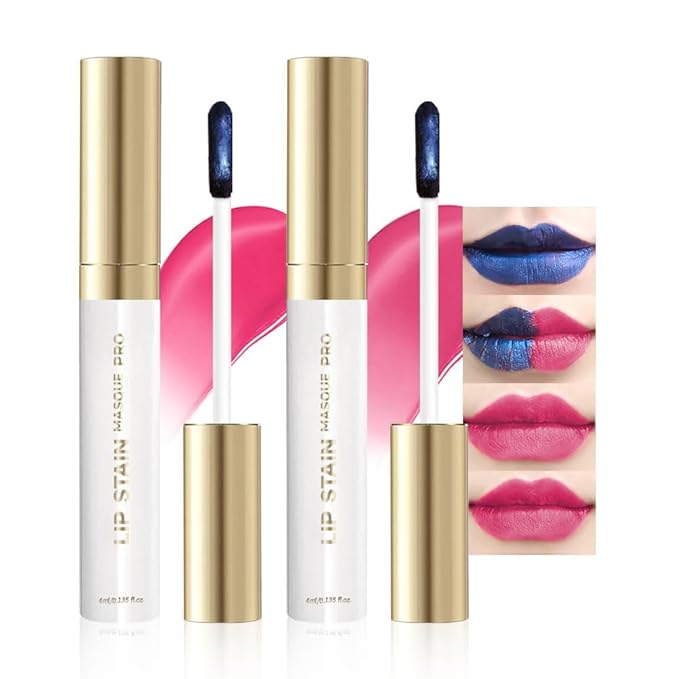 Matte Lip Stain Wipe Off Masque - Peel Off Lip Stain Tattoo,Lip Gloss for All Skin Types, Peel Off Lip Liner Stain Tattoo Long-Lasting Proof Waterproof Smudge(3#+8#, 2Count (Pack of 1))