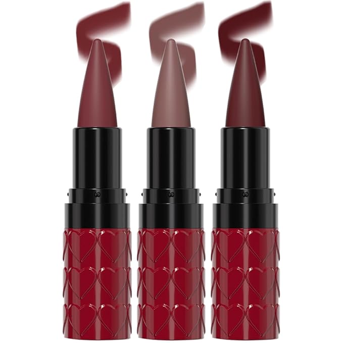 3 Colors Gradient Lip Liner Set, Long Lasting Matte Finish Lipstick Combo for Shaping & Sculpting Lips, Retractable Highly-Pigment Smooth Defined Cream Lip Pencil Kit for Women (#2,#3,#4)