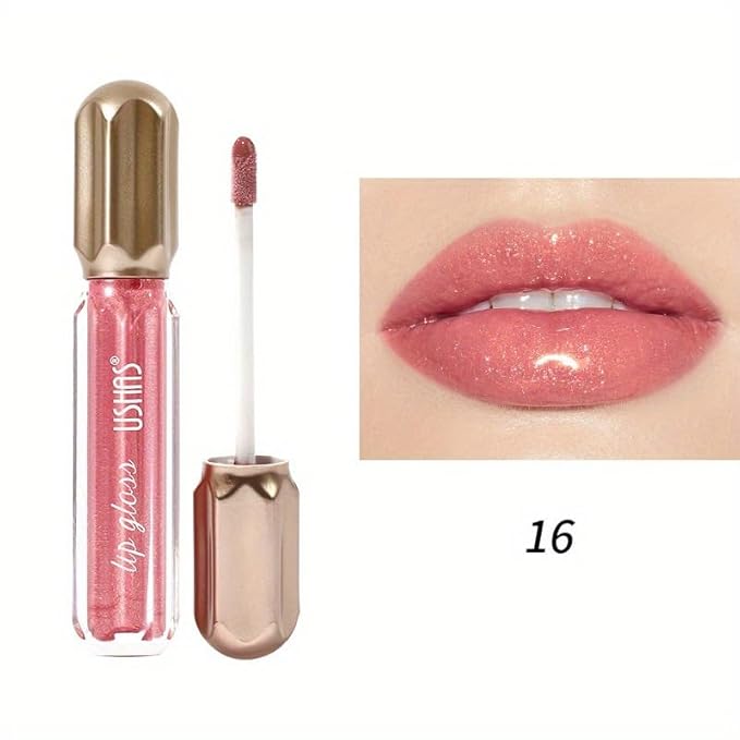 3PCS Mirror Pearl Lip Gloss Set – Shiny Glitter Moisturizing Lip Gloss for Women, Waterproof Long Lasting Nude Lip Makeup Kit