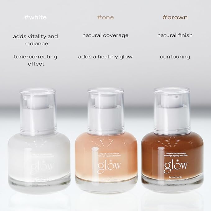 glow breathable blemish balm #brown : Cruelty-Free & Artificial Fragrance-Free, Essential Oil-Free, Gluten-Free, lightweight & hydrating bb cream that feels like skincare, 1 Fl Oz