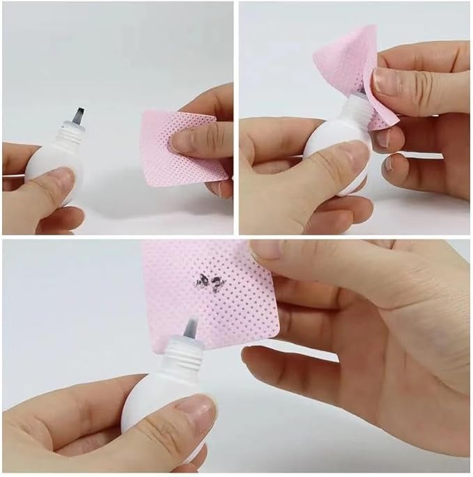 Eyelash Extension Glue Wipes 800Pcs Cotton Pads Non-Woven Lint-Free Paper Eyelash Glue Remover Wipe(Pink)