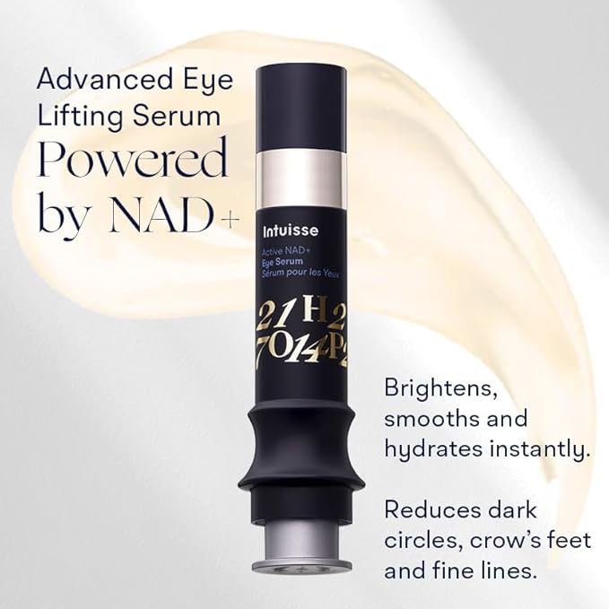 Active NAD+ Eye Serum – Dark Circles, Puffiness, Fine Lines – 5% NAD+, Four Hyaluronic Acids & Swiss Liposomal Delivery – Lifting and Firming Formula – 5ml – Includes Applicator