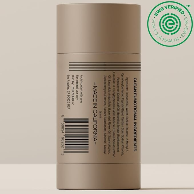 HygieneLab Men’s Deodorant – Aluminum-Free, 24-Hour+ Odor Protection, EWG Verified, Smooth Glide Application, Powered by Essential Oils, Premium Sandalwood Scent