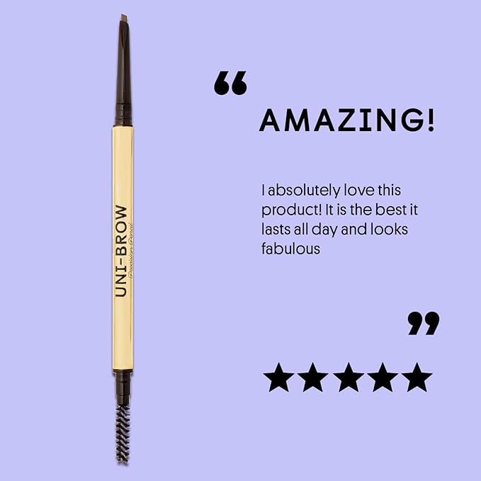 Winky Lux Uni Brow Precision Eyebrow Pencil, Dual Sided with Spoolie, Longwearing Waterproof Eyebrow Crayon, Define Ultra Fine Tip to Shape and Fill Brows, Brown, Blonde and Taupe Universal Shade