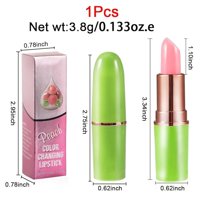 BINGBRUSH Aloe vera Color Changing Lipstick,Moisturizer Long Lasting Lip Care Magic Lip Gloss,Makeup Lipstick Set (1pc 09#Peach, A-1pc)