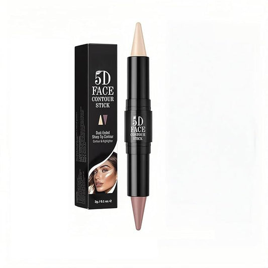 MAEPEOR 2-in-1 Contour Highlighter Stick Non-greasy and Non-drying Contour Pen Long Lasting Waterproof Face Brighten Contouring Makeup Pen (02 Ivory White & Cocoa)