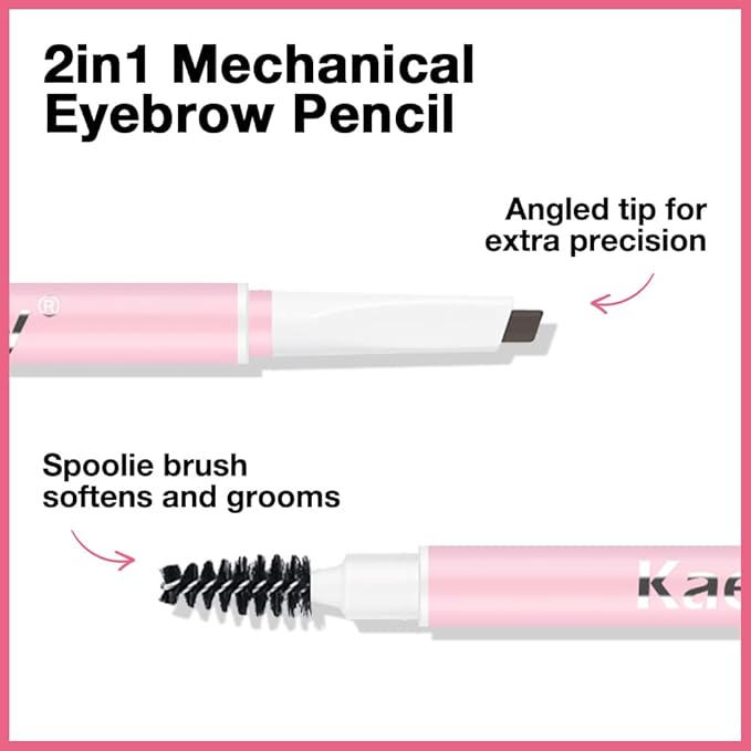 3Pcs Waterproof Eyebrow Pencil, Professional Makeup Micro Brow Pencil, Double-ended ultra-fine eyebrow pencil, Ultra-Fine Mechanical Pencil (3, 04#Light Brown)