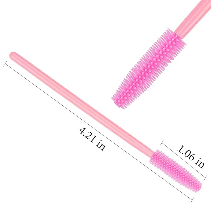 MyAoKuE-UP 100pcs Silicone Mascara Wands Disposable Eyelash Brushes Wand for Extension Makeup Brush Tool Bulk