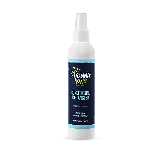 YOUNG KING HAIR CARE Kids Conditioning Detangler For Boys | Smooths and Softens Natural Curls | Plant-Based and Harm-Free (7.5 oz)