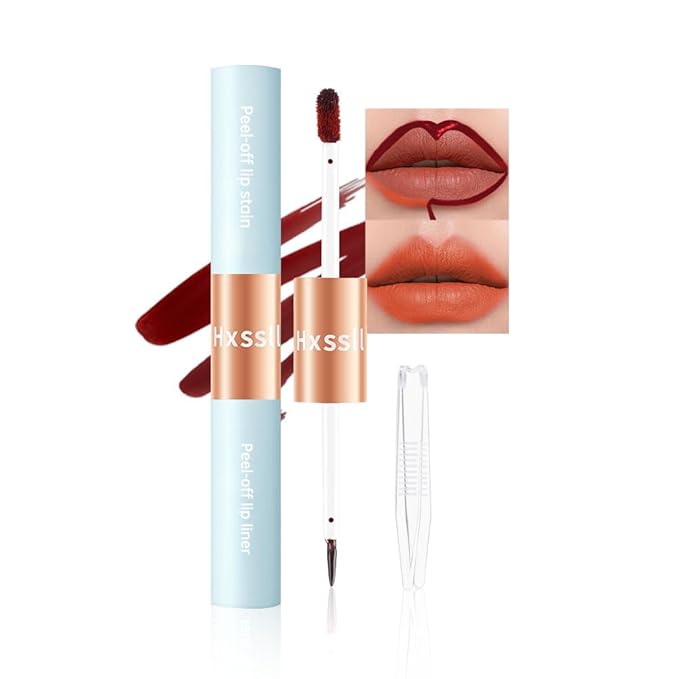 Matte Lip Stain Peel Off Lip line Tattoo, Peel-off Lip Stain Masque - All Day Peel Off Lip Tint，Long Lasting Waterproof Transfer-proof Lip Mask Lip Color Peel Off Lip Gloss,Stay Lip Makeup 02#