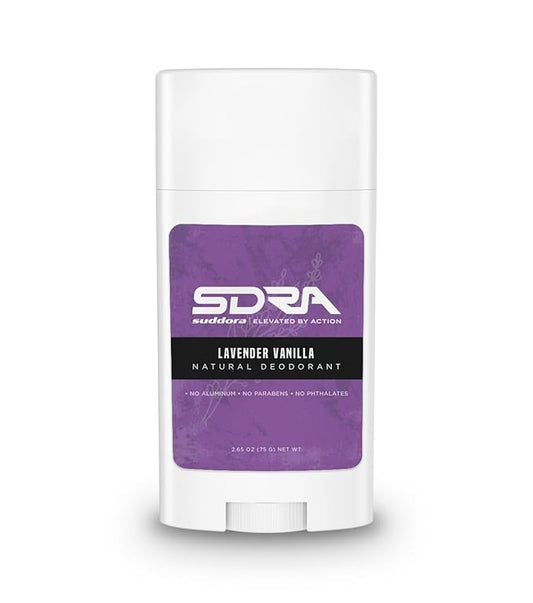 Suddora Natural Deodorant for Men and Women, Aluminum Stick with Baking Soda, Organic Coconut & Jojoba Oils, Odor Control Moisturizing Deodorant Travel Essentials (Lavender Vanilla)