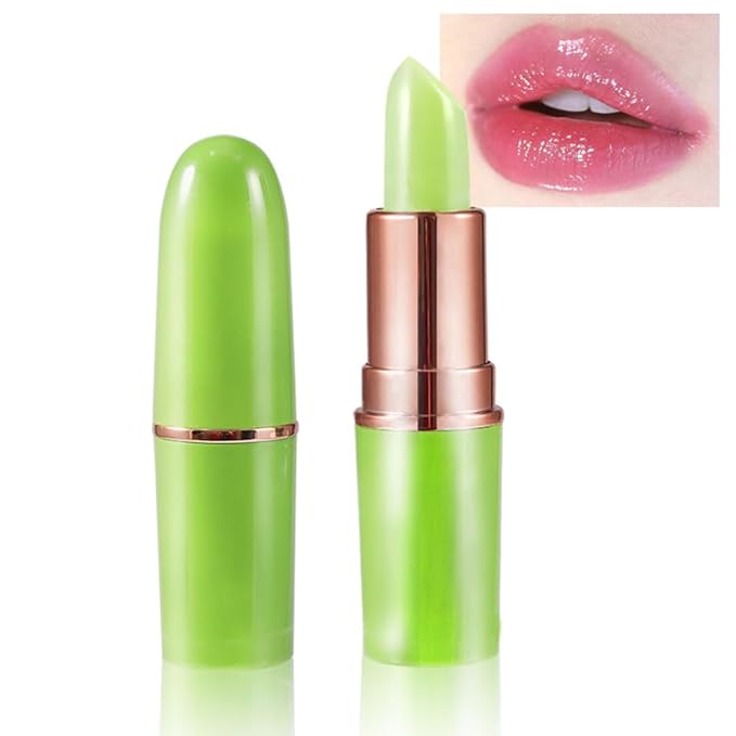 BINGBRUSH Aloe vera Color Changing Lipstick,Moisturizer Long Lasting Lip Care Magic Lip Gloss,Makeup Lipstick Set (1pc 10#Avocado, A-1pc)