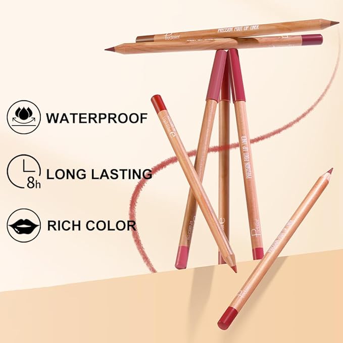 12 Colors Lip Liner Set, Matte Finish Series Lip Liners Pen Kit for Women, Long Lasting Waterproof Smooth High Pigmented Lip Pencil for Daily Makeup (Set B)