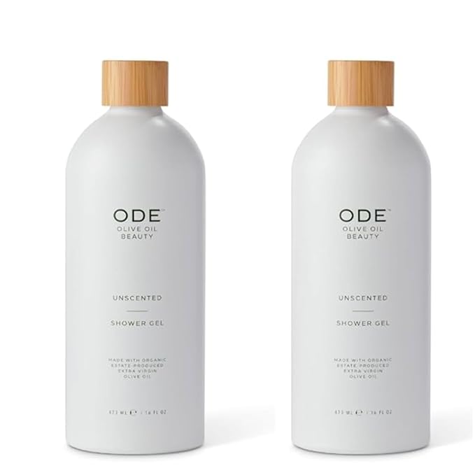 McEvoy Ranch Unscented Shower Gel & Bubble Bath (2-pack) by ODE Olive Oil Beauty, Foaming Wash, Organic Extra Virgin Olive Oil Hydrate While You Cleanse, California Made