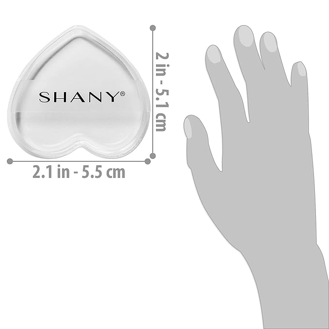 SHANY Stay Jelly Silicone Sponge - Clear & Non-Absorbent Makeup Blending Sponge for Flawless Application with Foundation - HEART (Pack of 2)