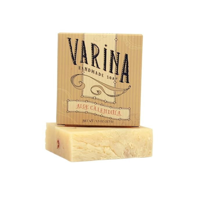 Organic Aloe Calendula Bar Soap - Gentle Cleansing for Sensitive Skin, Unscented - 3 Pack - Experience Healthy and Glowing Skin