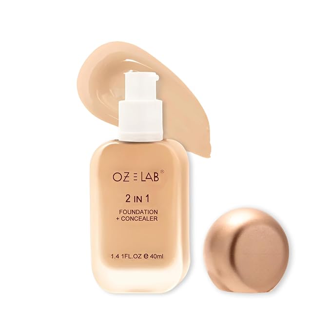 Beauty Gotchu Covered 2-in-1 Flawless Liquid Foundation Concealer GC-01 Medium Beige 40ml Vegan Cruelty-Free Long-Lasting，1.41 FL. OZ/ 40 ML，pack of 1