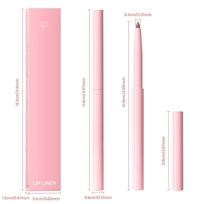 Silky Smooth Retractable Matte Lip Liner Pencil, Light Orange, Long-Lasting Creamy Formula for Shaping & Sculpting Lips, Matte Velvet Pigmented Lip Liner