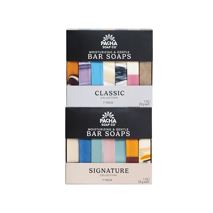 Pacha Soap Co. Handcrafted Bar Soap - Pacha Peaces Uplift & Calm Bundle with Premium Soothing Essential Oils, Natural Bar Soap for Body, Face & Hands, Made in USA for Women and Men, 2-Pack (4 oz ea)