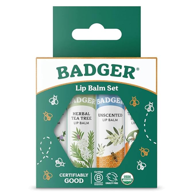 Classic Lip Balm - Tangerine Breeze, Lavender & Orange, Vanilla Madagascar, Pink Grapefruit 4Pk