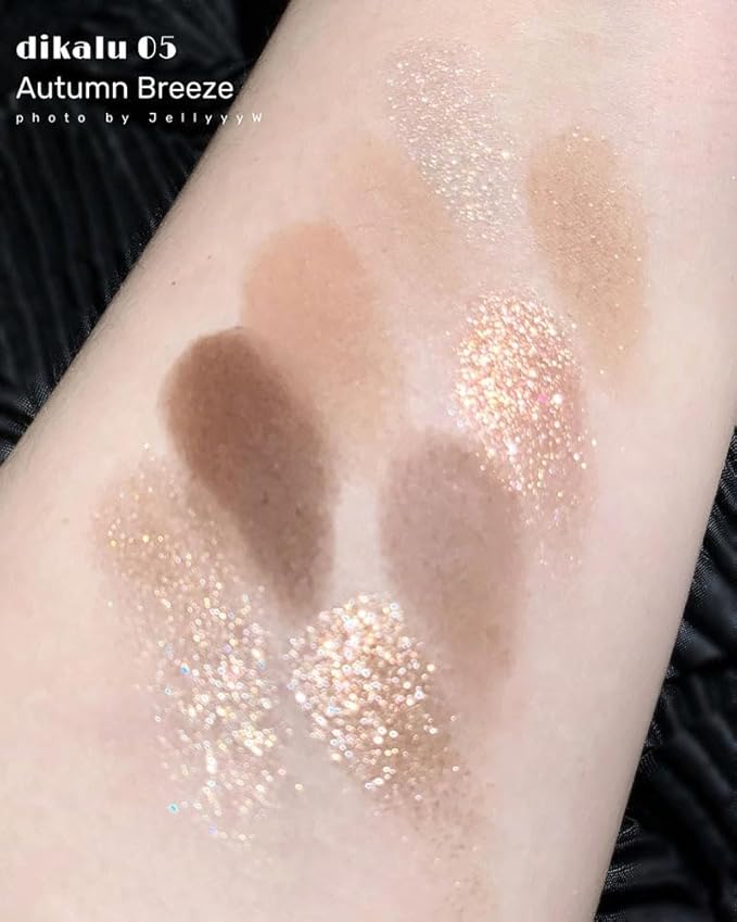 Kayswang 9 Colors Glitter Eyeshadow Makeup Palette, Eye Shadow Powder，Matte High Pigmented Colorful,Creamy Texture, Long LastingEyeshadow Powder Cosmetics,Natural Waterproof (05#)