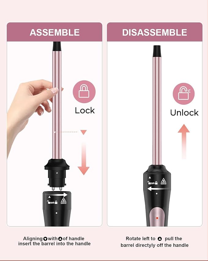 3/8 Inch Curling Iron, Small Curling Wand for Short & Long Hair, Ceramic Wand Curling Iron with 2 Temperature, Instant Heat Up, Christmas Birthday Gifts for Women