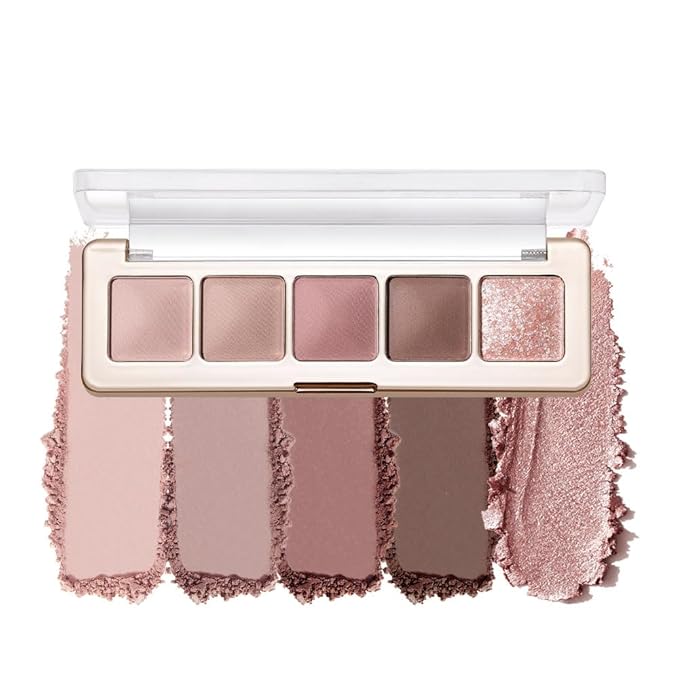 Eyeshadow Palette 5-Color with Pearlescent Shimmer Earth Tones, Buttery Putty Texture, Fine Glitter Duochrome Shades, Mist Matte Finish, Silky Smooth Brightening Eye Makeup for a Charming Look-2#