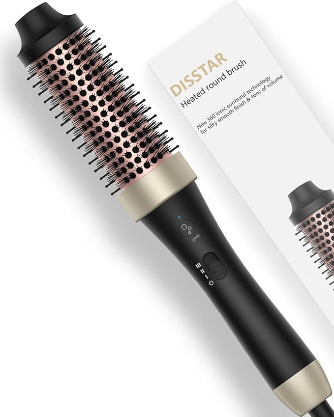 Ionic Thermal Brush Blowout Hot Brush 1.5 Inch Heat Hair Curling Brush 30s Fast Heated Round Brush Hair Styling Brush Dual Voltage Hot Curling Iron Brush for Easy Blowouts Styling