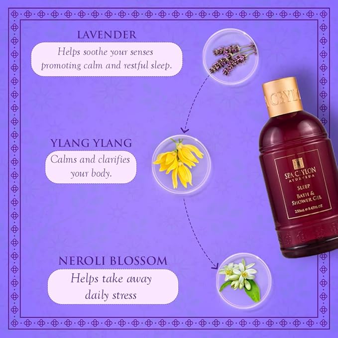 SPA CEYLON SLEEP Bath & Shower Gel | Mild Cleansing Formula | Calming & Relaxing | Nourishes Skin | 100% Vegetarian | Suitable for all skin types