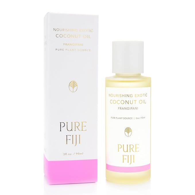 PURE FIJI Travel Size Nourishing Exotic Coconut Oil, Frangipani (3oz/90ml)