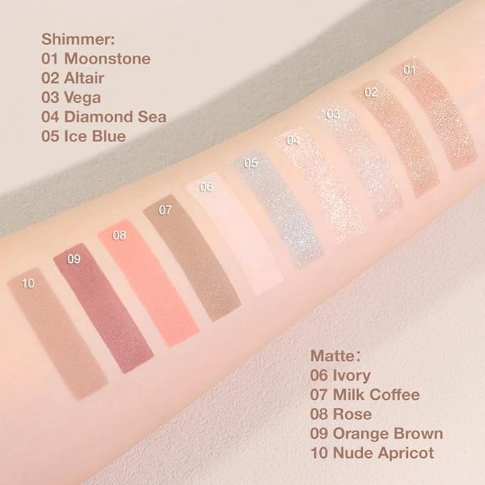 Single Cream Eyeshadow,Ice Blue Shimmer Eye shadow Pallette,Long Lasting Glitter Eyeshadow,Soft Shimmer Eye Makeup,Vegan & Cruelty-Free Mini Eye shadow for Brown Blue Green Eyes. 05#
