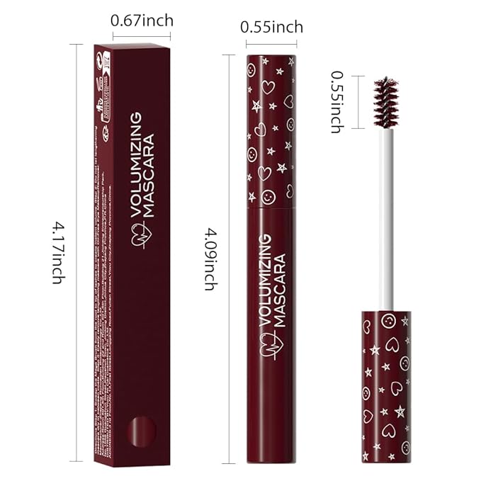 Burgurdy Eye lash Mascara Long lasting Red Brown Mascara Charming Voluminous Cruelty Free Vegan Deep Red Eye eyelash Makeup (Burgurdy)