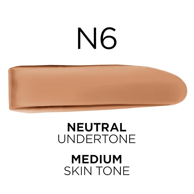 L'Oreal Paris True Match Super-Blendable Foundation, Medium Coverage Liquid Foundation Makeup, N6, Medium, 1 Fl Oz