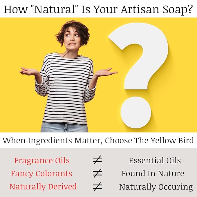 Yellow Bird Handmade Natural Calamine Bar Soap - Organic Cleanser For Bath, Face, and Body.