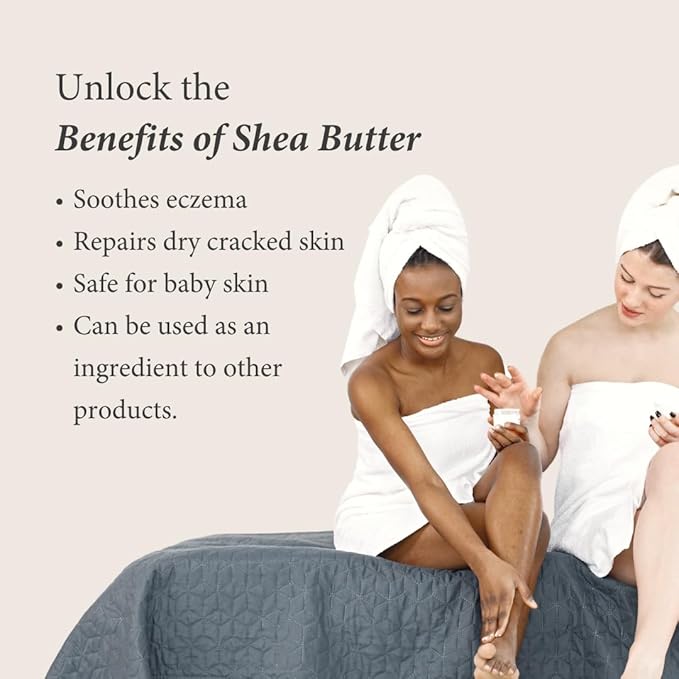 Shea Radiance P.U.R.E Raw Shea Butter | 100% Natural & Unrefined Body Butter | Soothes, Softens, & Increases Collagen | Long Lasting Moisture | Moisturizer for Sensitive Skin | Unscented (14 oz)