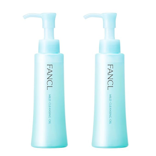 FANCL Mild Cleansing Oil, Japanese Facial Cleansing Oil, Makeup Remover, Oil Cleanser, 100% Preservative Free, Clean Skincare for Sensitive Skin [US Package] (2, Blue)
