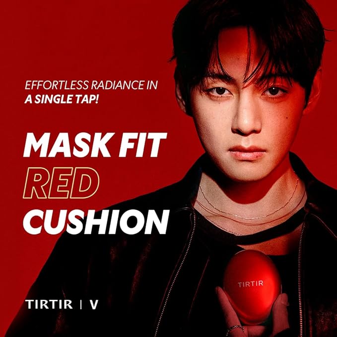 [*Mini Size*] TIRTIR Mask Fit Red Cushion Foundation | Full coverage, Weightless, Skin fit, Satin Glow Finish, Korean Makeup BB Foundation, beauty, Tattoo cover up, Buildable (#34W Toffee, 0.15 Fl Oz)
