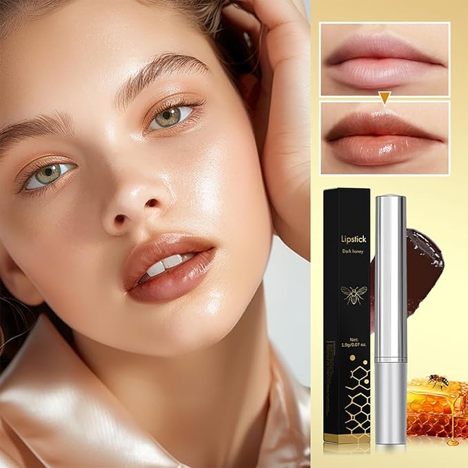 Tinted Lipstick Hydrating Natural Glossy Lip Balm Honey Collection Lipstick Set, Pink and Dark Shades Long-lasting (Dark Honey, 0.07oz)