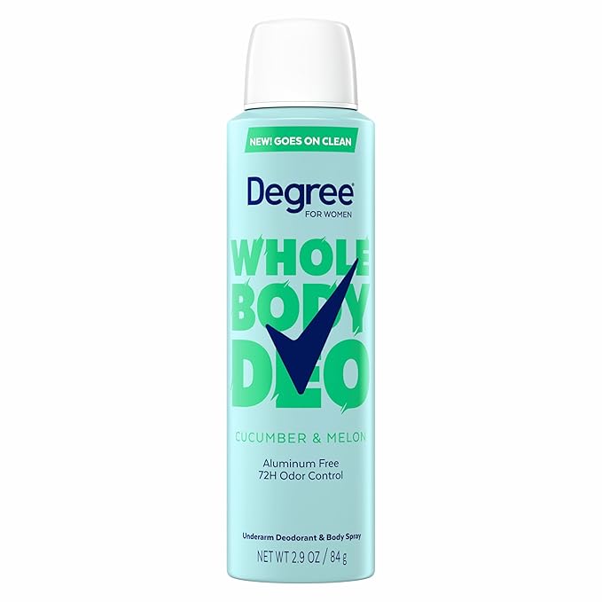 Degree Women Deodorant Spray Cucumber & Melon Scent Aluminum Free 72H Odor Protection 2.9 FO