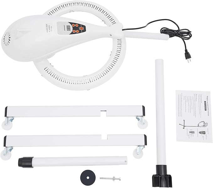 Stand Hair Dryer, White 360° Rotating Hair Color Processor 950W, Professional Salon Drying Perming Machine, Hair Dyeing, Oil Treatment, Hair Drying, Heating, Perm Styling for Salon SPA (White)