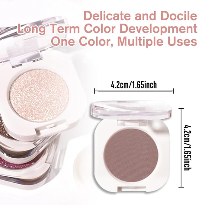 Single Matte Eye Shadow Palette Makeup, Light Cocoa Matte Eyeshadow for Women, Monochrome Eye Shadow Makeup, Pigmented Waterproof Sombras Para Ojos, Vegan, Talc, Paraben & Cruelty Free, 18