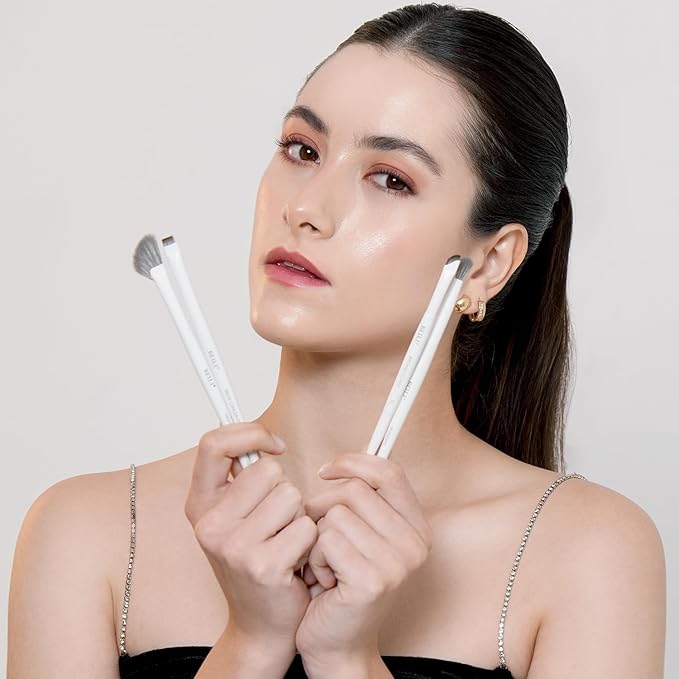 BEILI Makeup Brush Set,White Makeup Brush Set, 12 Vegan Makeup Brushes for Powder Foundation, Concealer, Eyebrows, Eyeshadow, Contour, Eyeliner, Blender Eye Brush (White)