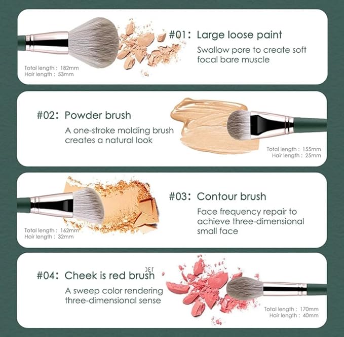 Aura Professional Makeup Brush Collection, Makeup Brushes 14pcs Premium Makeup Brushes Set Complete Cosmetic Brush Collection for Foundation Blending Powder