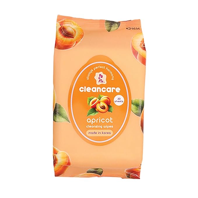 PB & JAY Cleancare Cleansing Wipes – 30 Count – Makeup Remover for Soft, Radiant Skin – Hydrating Korean Face Wipes for Sensitive Skin (Apricot)