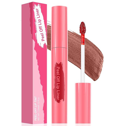Lip Stain Peel Off - Long Wear Tattoo Lip Liner, Waterproof & Transfer-proof Peel Off Lip Stain with Matte Finish, Lip Tint For All Skin Types (Cocoa, 1 Count(Pack of 1))