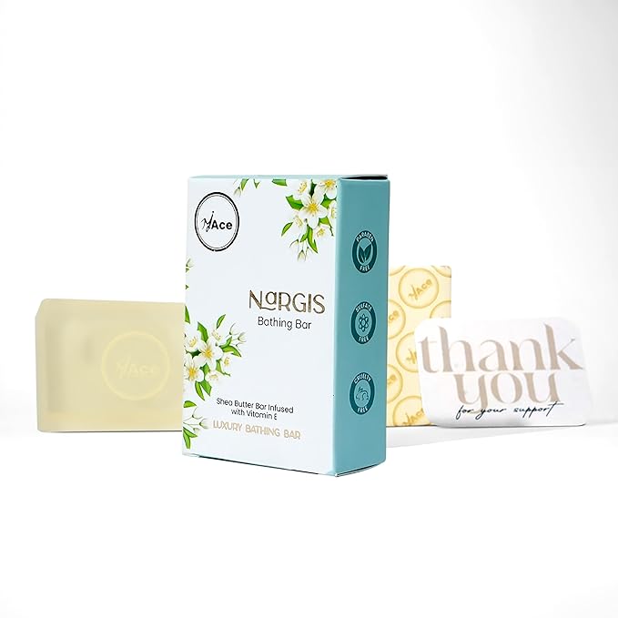MY ACE Nargis Bathing Bar – Handmade with Nargis Essential Oil & Coconut Oil, SLES & Paraben Free, Enriched with Shea Butter & Vitamin E – Nourishing & Gentle