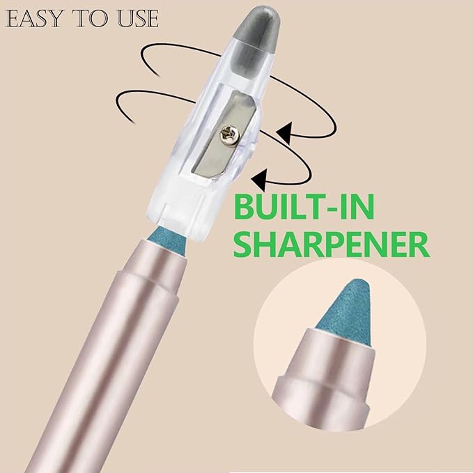 Blue Eyeshadow Stick - Blendable Creamy Eye Brightener, Waterproof Long Lasting Crayon, Smooth Shimmer Shadow Highlighter Liner Makeup #B05 Blue Shimmer