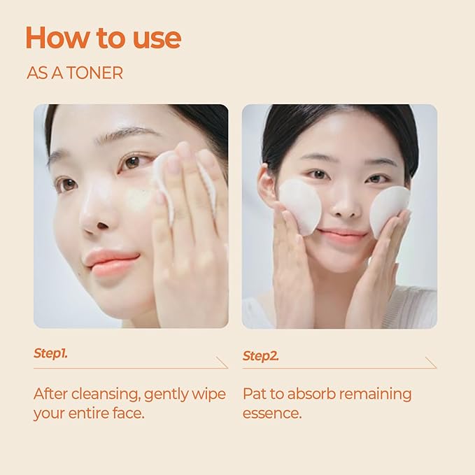 SKINFOOD Carrot Carotene Toner Pads, Hydrating & Soothing, Cotton Facial Toner Pads for Sensitive Skin, Korean Skincare for Face, Quick Calming, After Sun & Heat Care, 60 Pads