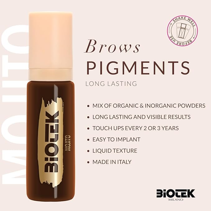 BIOTEK Brow Pigment Color for Long Lasting Makeup - Hybrid Long Lasting - Made in Italy (Mojito)