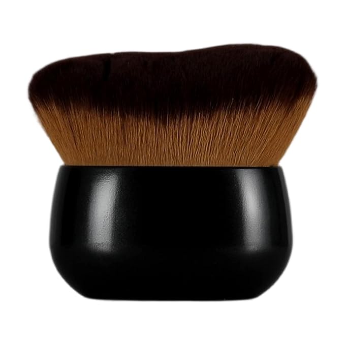 Extra-Large 75mm Body Makeup Brush Vegan Synthetic Bristles for Streak-Free Self Tanner, Bronzer & Foundation, Wet/Dry Use, Oval Face & Back Application–Black